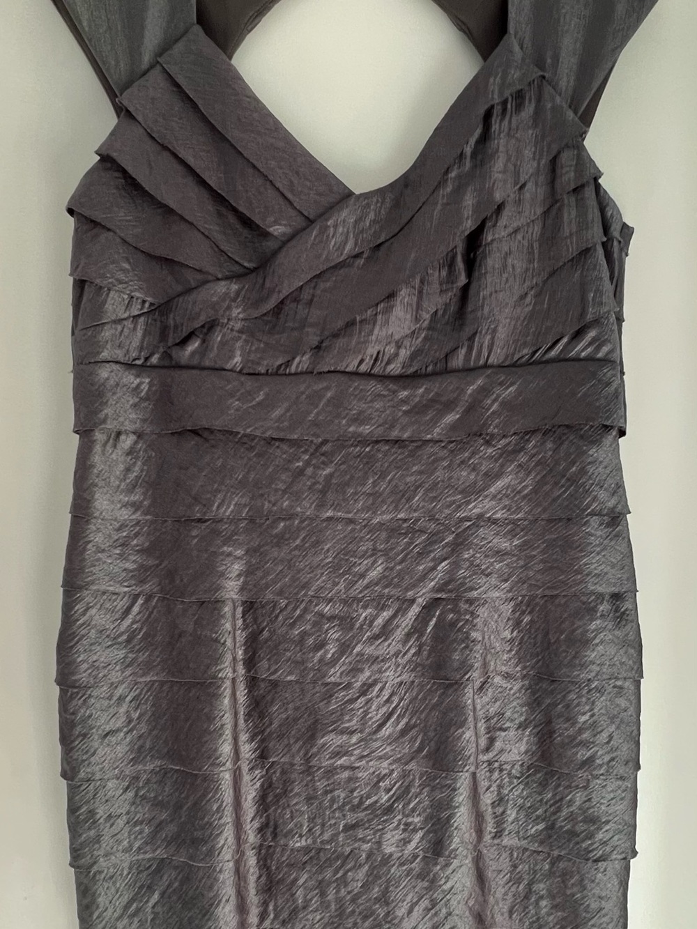 London Times  Charcoal Gray Tiered Cocktail Dress size 14.